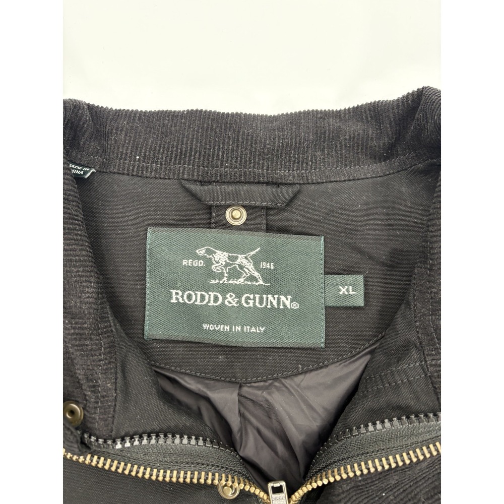RODD & GUNN Harper Waxed Men's Jacket Field Style XL Black Barn Chore, Italy - Picture 8 of 8